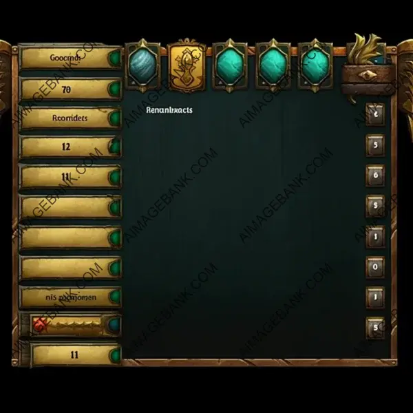 Fantasy RPG Menu: Explore Main Slots