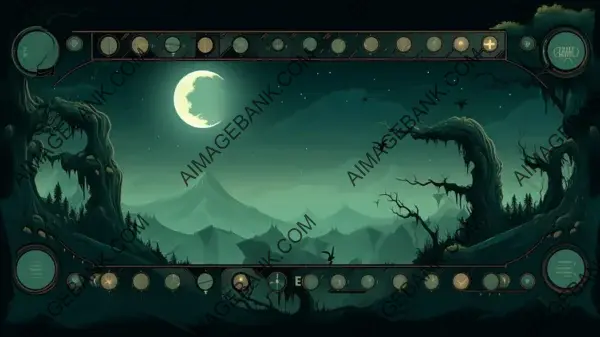 2D Cartoon RPG Game: Cartoon Moon Phases Panel.