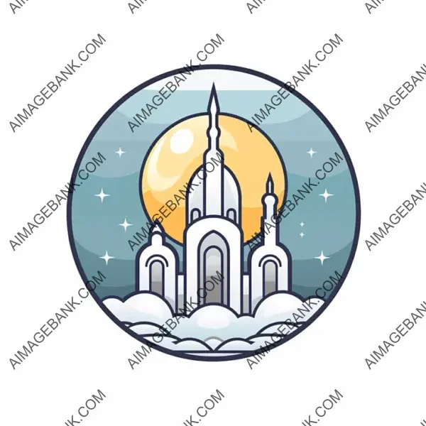 Icon Style: Praying Hands in Front of Moon.