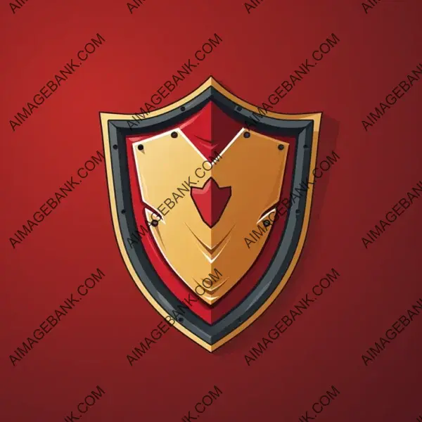 Protection Shield Icon in Card Game Style.