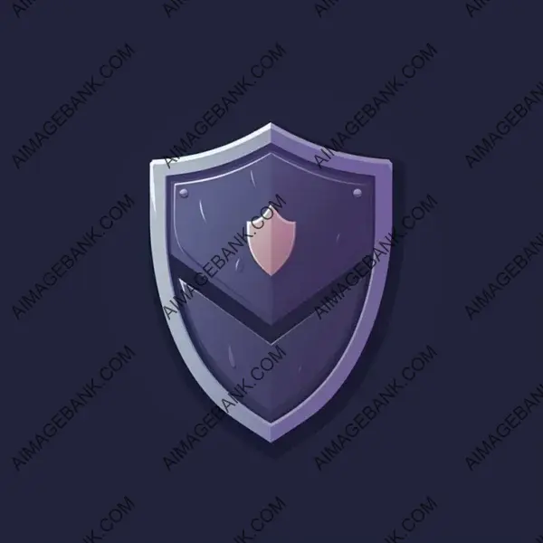 Protection Shield in Card Game Style Icon.