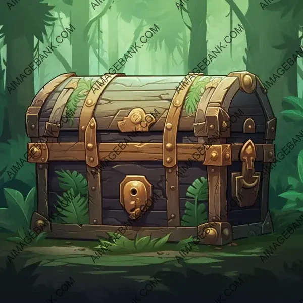 Treasure Chest 2D Side View Style