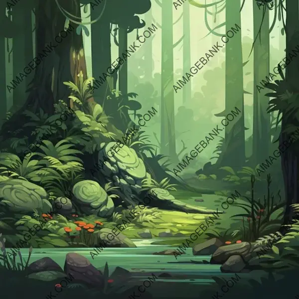 Verdant Forest Color Palette in 2D Cartoon RPG