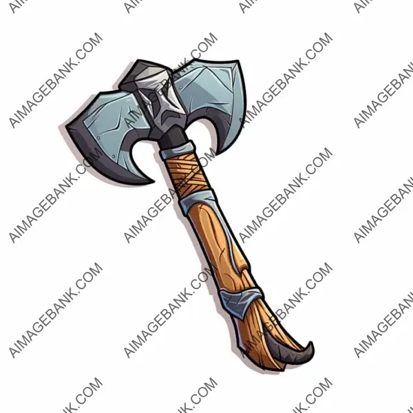 Warrior Axe Item in Cartoon Style