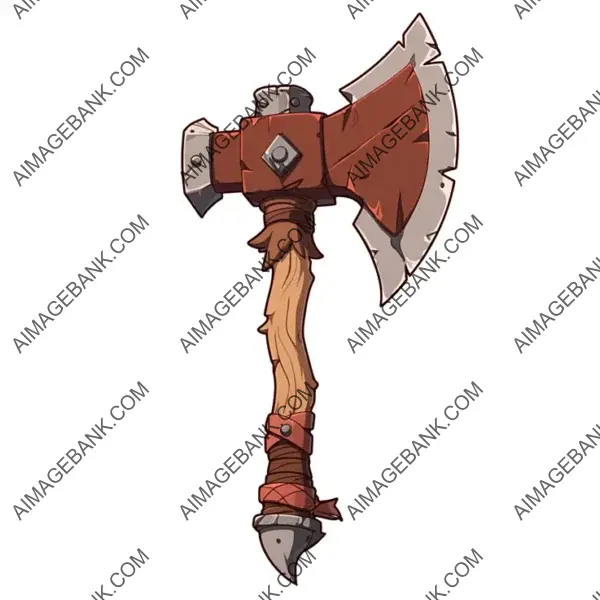 Colored Cartoon Style Warrior Axe Item