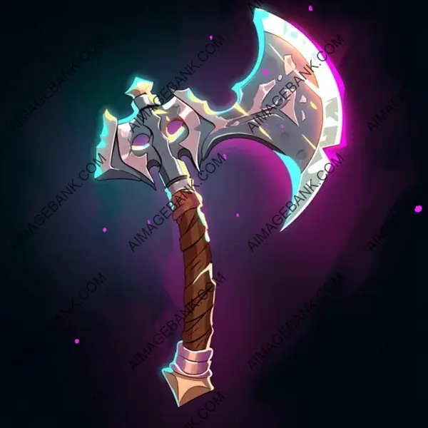 Cartoon Style Warrior Axe Item Icon