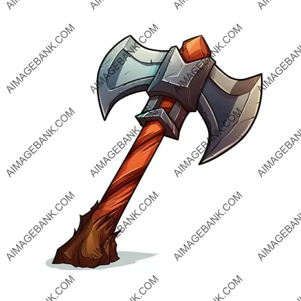 Warrior Axe Icon in Colored Cartoon Style