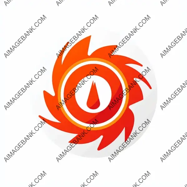 2D Cartoon Target Icon with Flames