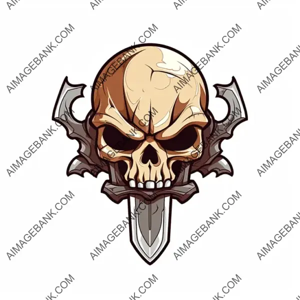 Battle Icon: Brown Sword and Skull