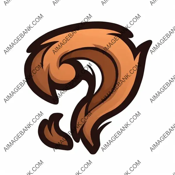 Brown Question Mark Icon: Cartoon Style