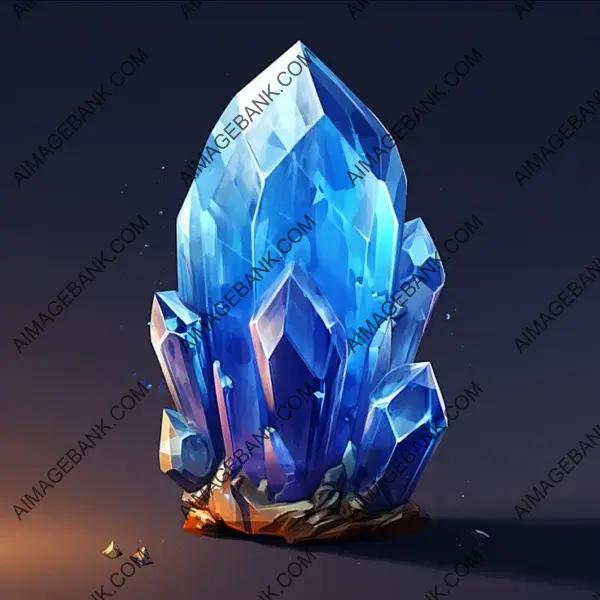 A Gem of Treasures: 2D Game Art Reveals the Enigmatic Blue Capsule Gem Crystal.