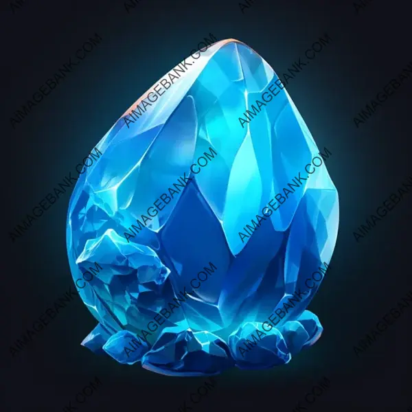 Unlocking the Mysteries: 2D Game Art Features the Alluring Blue Capsule Gem Crystal.