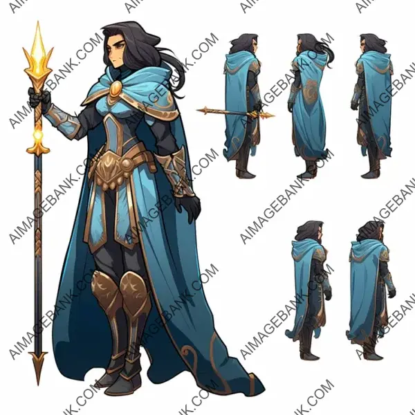 Magic Unleashed: A Side View of the 2D Female Ice Mage in the World of RPG.