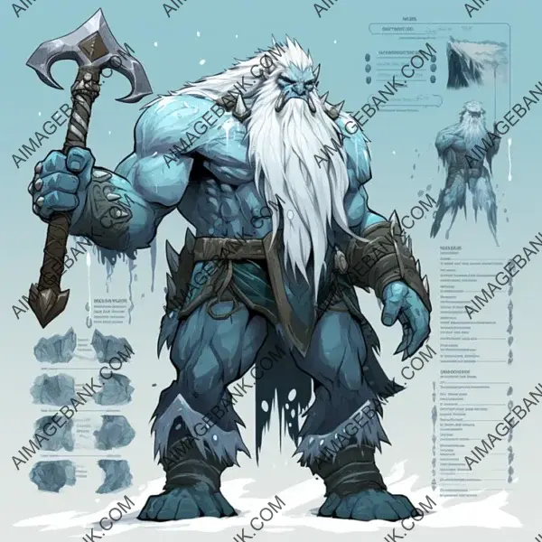 Chill of the Frost: A Side Profile View of the Violent Frostfang in 2D.