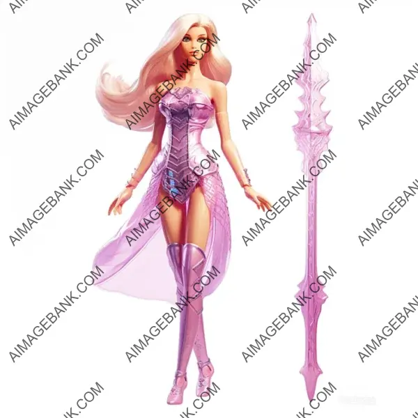 Warrior Barbie: A Side Profile of the 2D Character in Daring Attire.