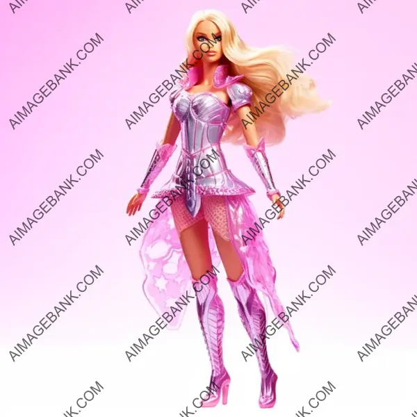 Fashioned for Battle: A Side Profile View of Warrior Barbie in 2D.