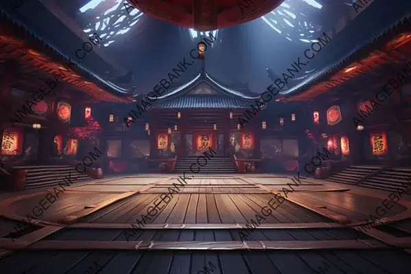 Epic Dojo Arena: A 3D Canvas Ready for Ninja Battles.