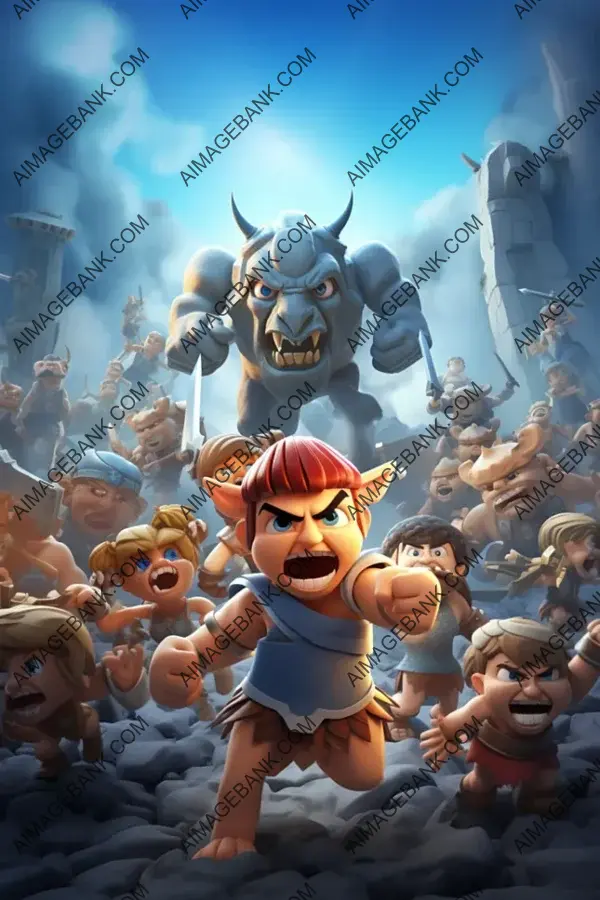 Cartoon Gods at War: 3D Characters in Adorable Battles.