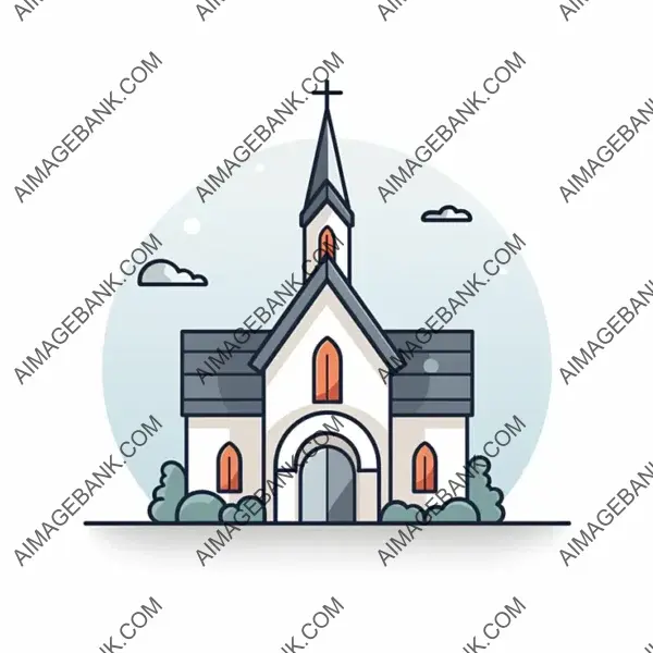 Iconic Church in Genshin Impact Style: Vector Art.