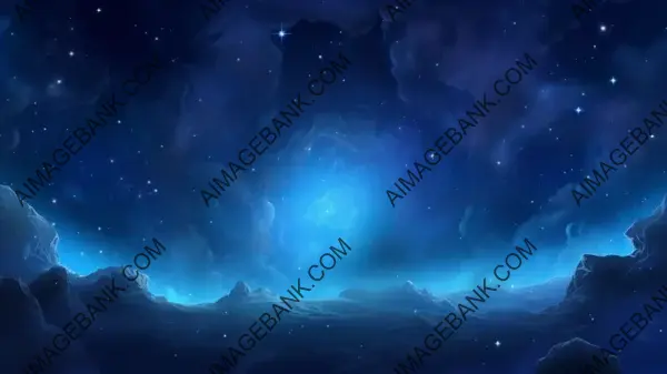 2D Galaxy Wallpaper in Dark Blue: A Cosmic View.