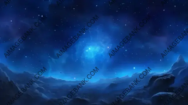 Dark Blue Galaxy: A Stunning 2D Wallpaper.