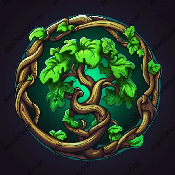 Skill in Color: Entangling Vines Icon Style.