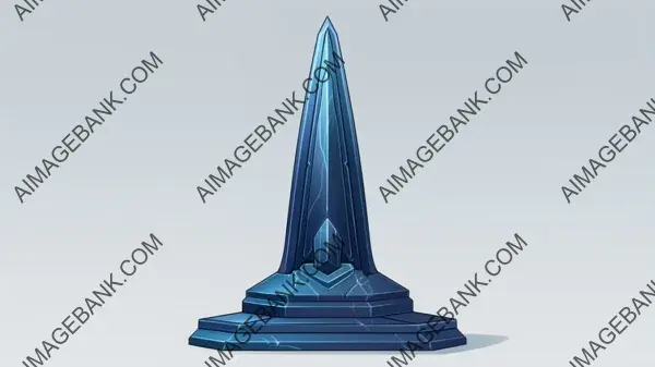 Obelisk Statue in Stylish Dark Blue.