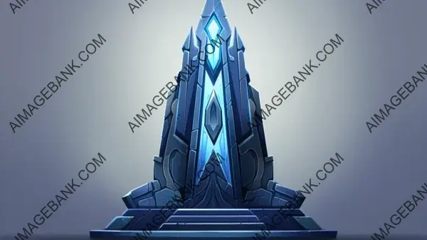 Stylish Dark Blue Obelisk Statue.