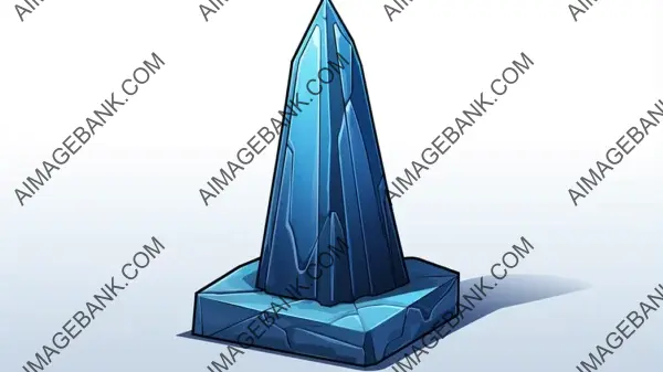 Dark Blue Statue Elegance: Obelisk Style.