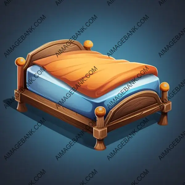 Simple Bed Icon for 2D Card Deck Building.