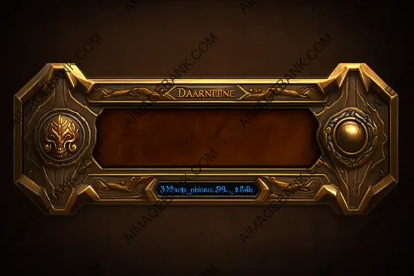 Gold-Edged Metal Frame on Game UI Button