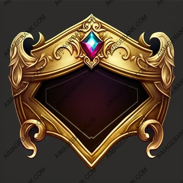 Shimmering Precious Gem on Gold Banner