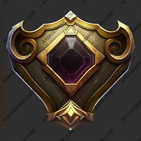 Gemstone Accent on Glowing Gold Banner