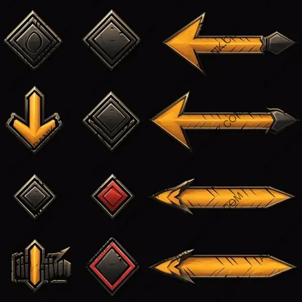 Game UI: Dark Fantasy Pointing Right Icons