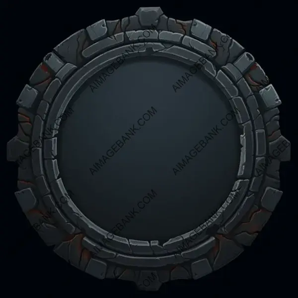 Dark Fantasy Dungeon: Round Empty Frame