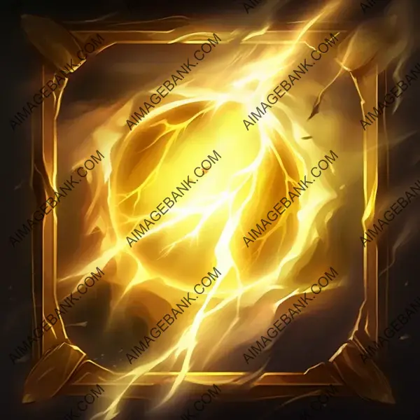 Hearthstone Art Style Icon: Yellow Lightning