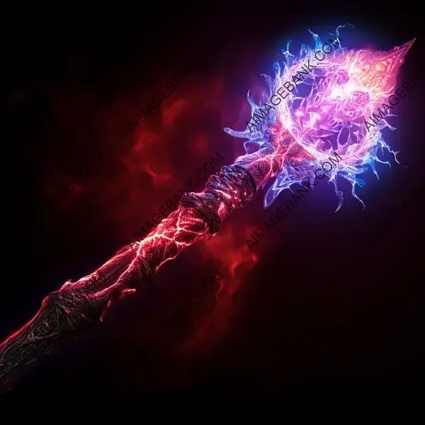 Godly Staff: Emitting Black Light Magic.