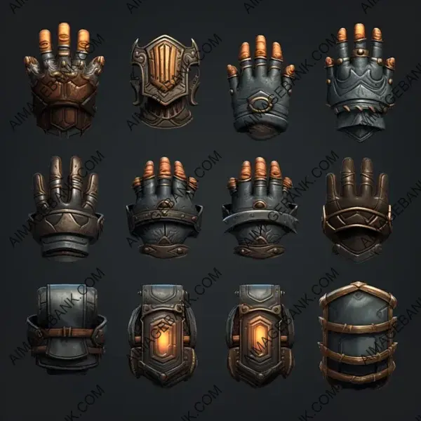 Fantasy UI Assets: Closed Fist Icons.