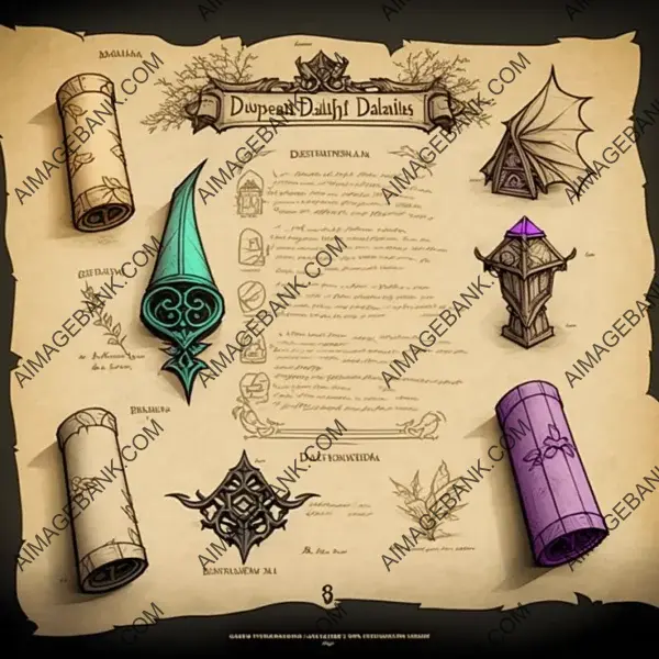 2D Parchment Scrolls: Colorful Variations.