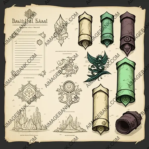 2D Scrolls of Many Colors: Parchment.