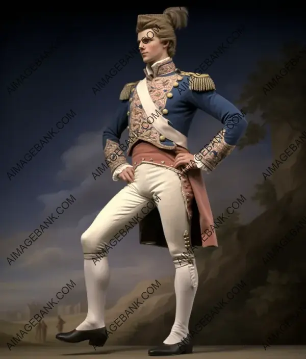 Stylish 1860 European Fashion: Full-Body Male Portrait