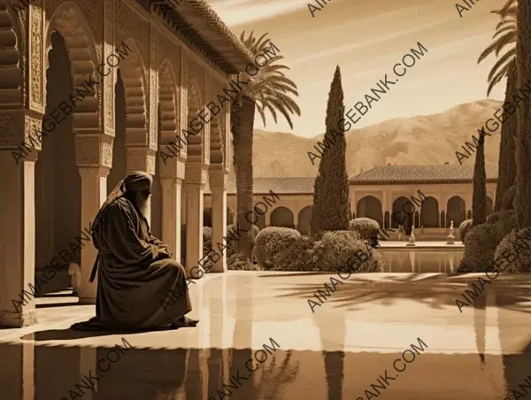 Abd al-Rahman Umayyad Emir in Sepia: Historical Image