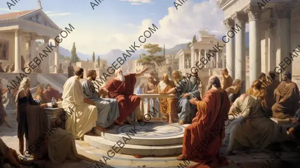 Gathering of Philosophers in Ancient Athens