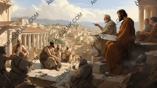 Ancient Athens Philosophers in Discussion