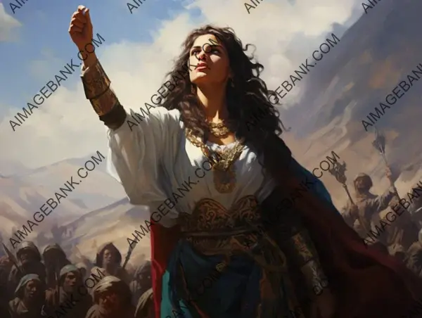 Berber Queen Dihya Rallying Her Amazigh Warriors