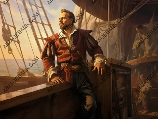 Vintage Portrait of English Privateer Francis Drake