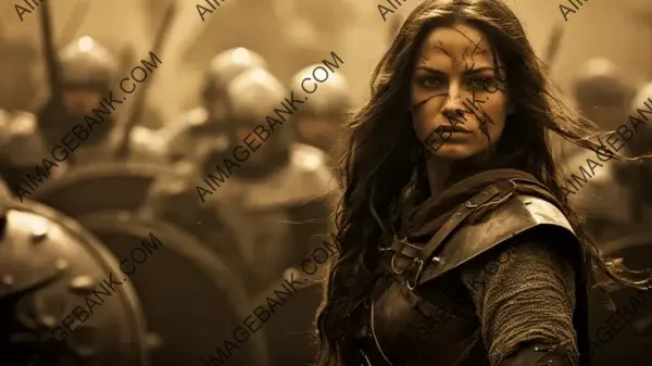 Gwennan Gorn: Welsh Warrior Woman Portrayed in Sepia