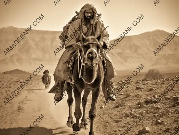 Sepia Portrait of Ibn Battuta, the Medieval Moroccan Explorer