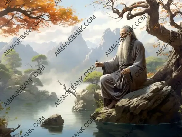 Laozi: Contemplating the Tao Amid Serene Natural Beauty