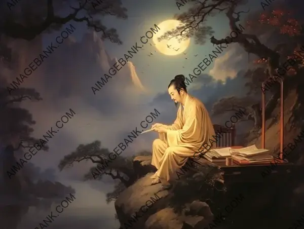 Li Bai: Renowned Poet Composing Verses by Moonlight